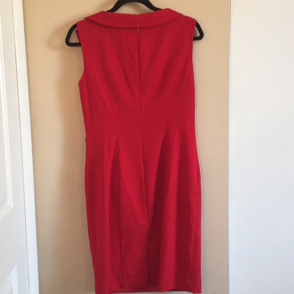 Calvin Klein Red Ruffle Dress - Picture 2 of 3